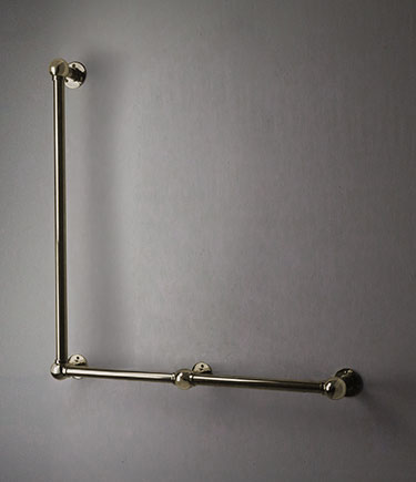 Ball Jointed Brass L-Shaped Grab Bar (153LBR)