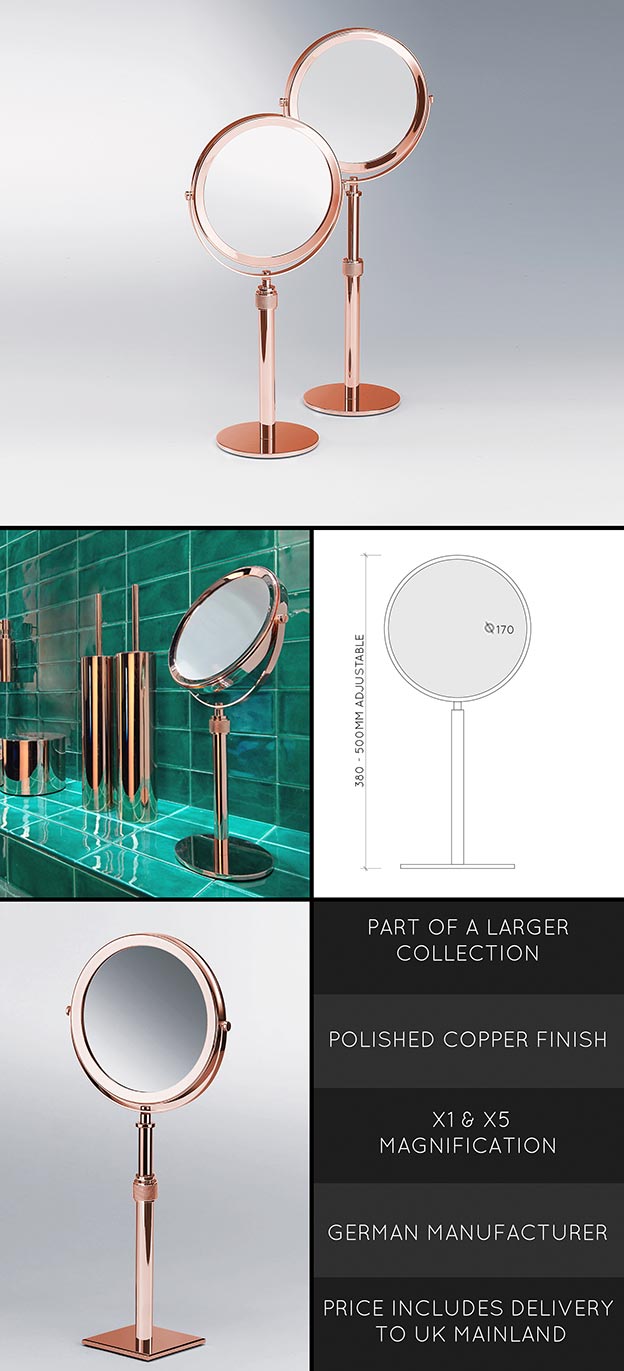 Copper Make Up Mirror (56D)