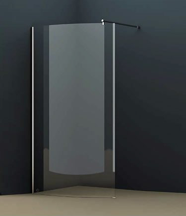 Curved Shell Wet Room Screen in 8mm Glass (70L)