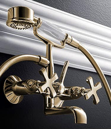 Piccadilly Gold Bath Filler Taps with Shower (40DG)