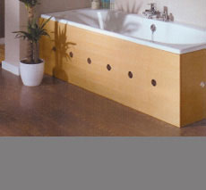 <span style='font-size: 14px; color: #808080;'>Designer Hardwood and Stainless Steel Insert Bath Panel (230)</span>