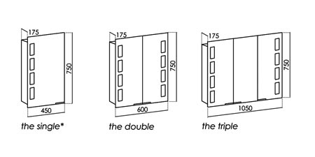 Tracks Aluminium Bathroom Mirror Cabinet (418)