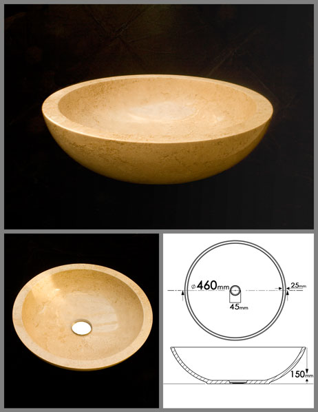 Travertine Egg Bathroom Wash Bowl (243)
