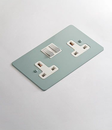 Duck Blue Colour Plug Sockets (122H)