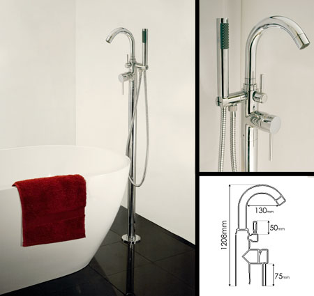 Fresh Freestanding Bath Mixer Tap with Handheld Shower (401A)