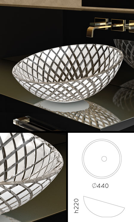 Diamond Glass Wash Bowl (65F)