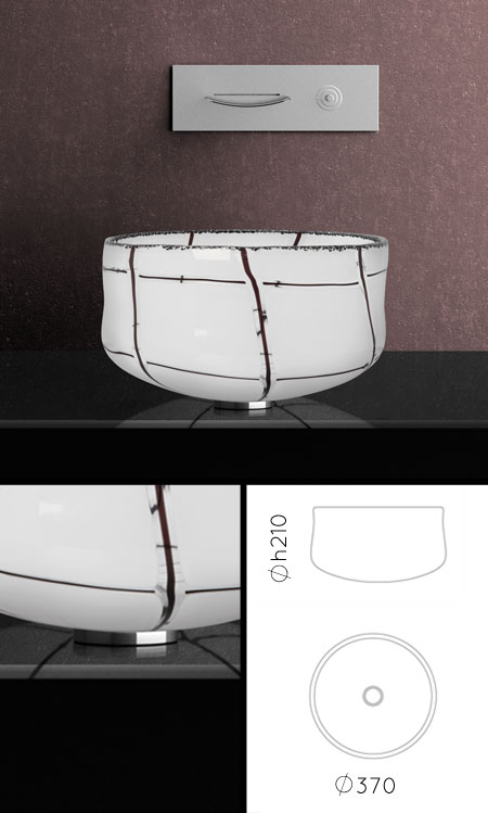 Luxury White Glass Basin (65E)