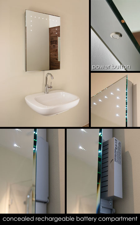 Re-chargeable Bathroom Mirror & Lights (63E)