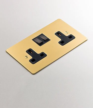 Matt Gold Electrical Plug Socket (128B)