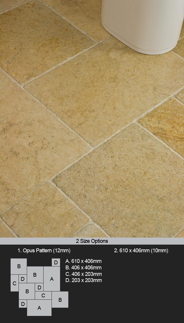 Cairo Tumbled Limestone Flooring Tiles (95V)