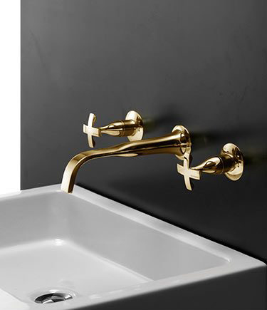 Coox Gold Wall Mounted Basin Taps (43F)