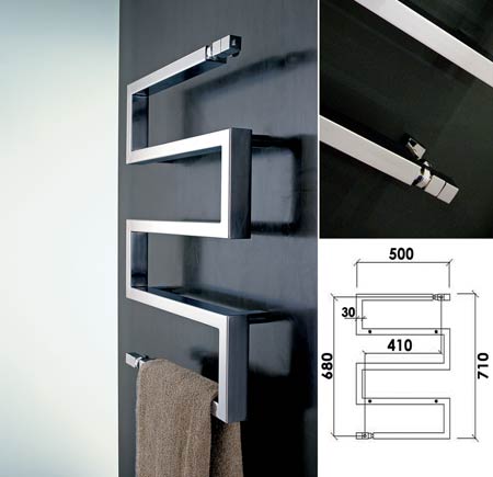 Cubic Snake Bathroom Towel Rail in Chrome (154)