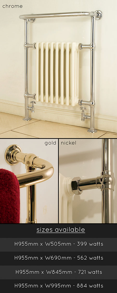 Edwardian Traditional Heated Bathroom Towel Rail (123)