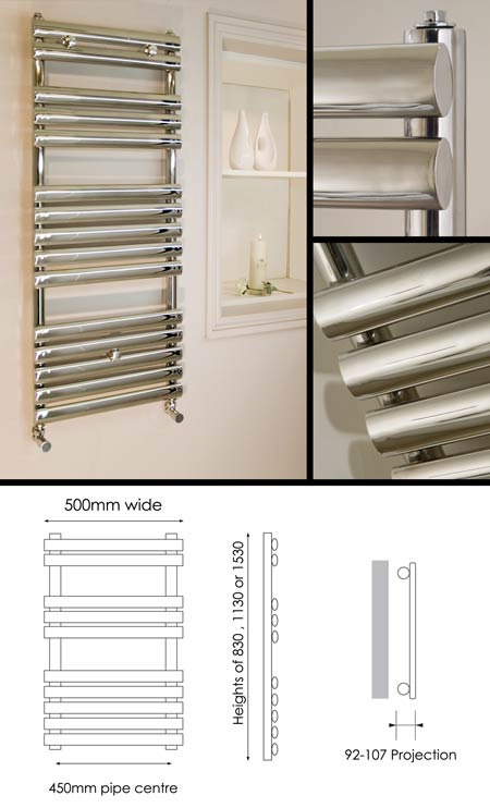 Oval Polished Stainless Steel Ladder Towel Rail (149)