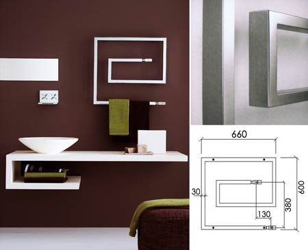 The Square Chrome Twister Heated Towel Rail (155)