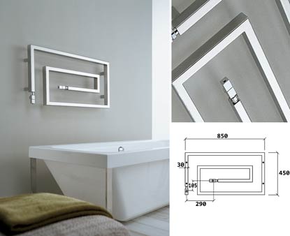 The Twister Bathroom Towel Rail in Chrome (156)