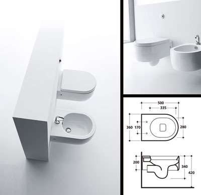 Soft Cube Wall Hung Toilet For Small Bathrooms and Cloakrooms (52L)