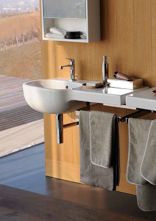 Wall Hung Basin with Shelf | Small Wall Hung Basin