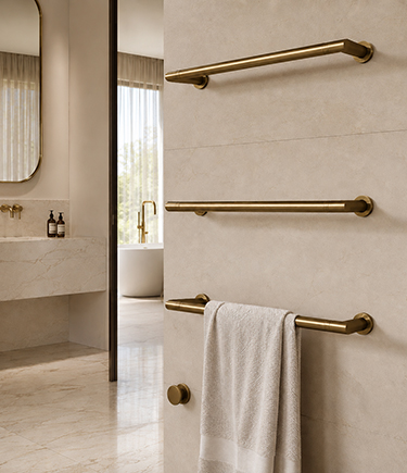 Floating Antique Brass Towel Bar Radiator (58XAB)