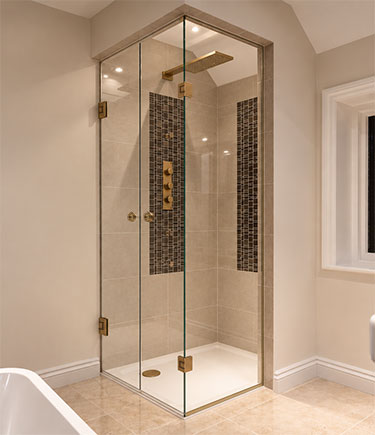 Antique Brass Saloon Door Shower Enclosure
