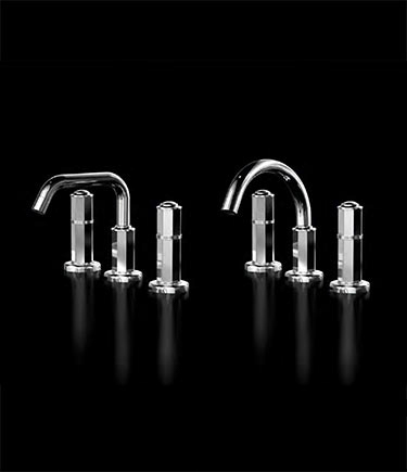 Art Deco 3-Piece Deck Basin Tap (61E)