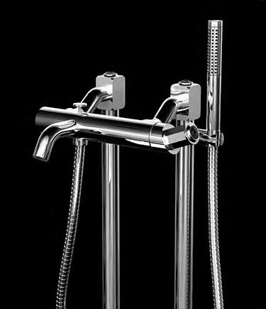 Art Deco Chrome Freestanding Bath Tap (61H)