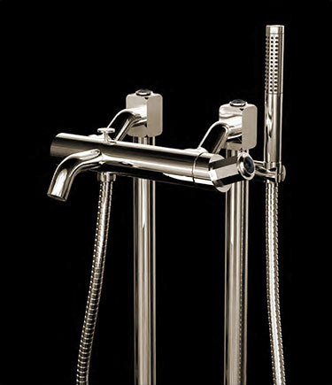 Art Deco Nickel Freestanding Bath Tap (61NH)