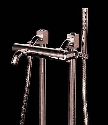 Art Deco Rose Gold Freestanding Bath Tap (61RGH)