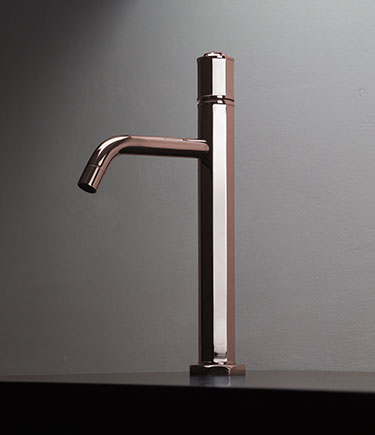 Art Deco Rose Gold Tall Basin Mixer (61RGC)