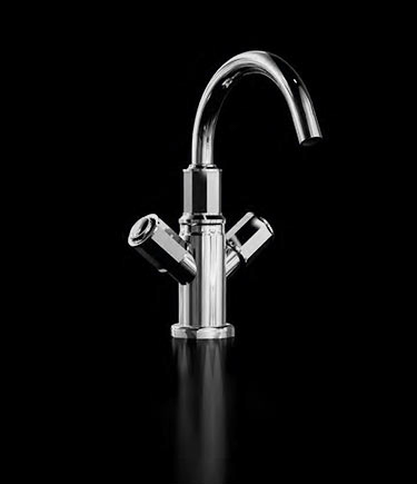 Art Deco Two-Handle Basin Mixer (61DD)