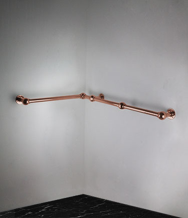 Ball Jointed Copper Corner Grab Rail (153NC)