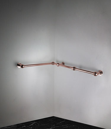 Ball Jointed Rose Gold Corner Grab Rail (153NRG)