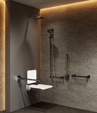 Ball Jointed Black Chrome Doc M Shower Pack (722CBC)