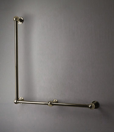 Ball Jointed Brass L-Shaped Grab Bar (153LBR)