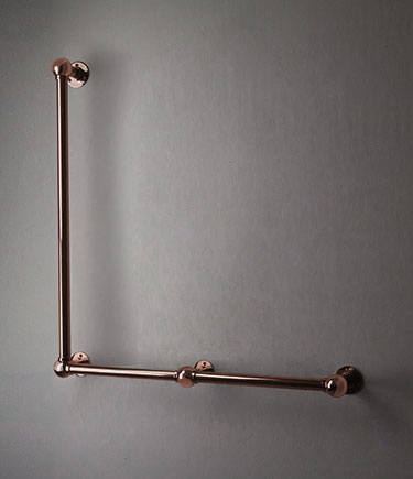 Ball Jointed Copper L-Shaped Grab Bar (153LC)
