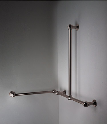 Ball Jointed Bronze Corner L-Shaped Grab Rail (153PBZ)
