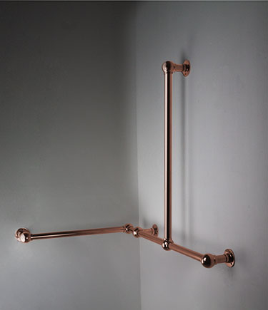 Ball Jointed Copper Corner L-Shaped Grab Rail (153PC)