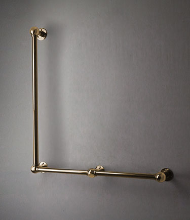 Ball Jointed Gold L-Shaped Grab Bar (153LG)