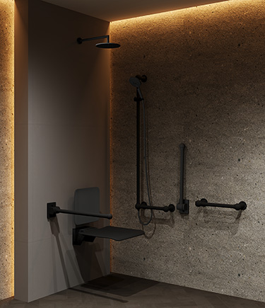 Ball Jointed Matt Black Doc M Shower Pack (722CMB)