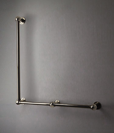 Ball Jointed Nickel L-Shaped Grab Bar (153LN)