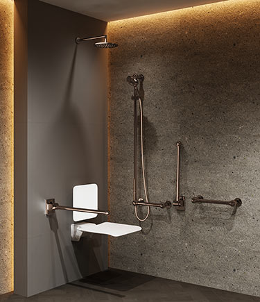 Ball Jointed Rose Gold Doc M Shower Pack (722CRG)