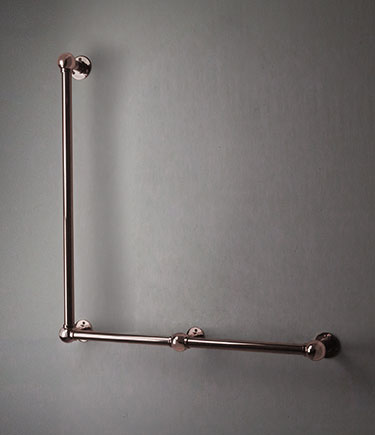 Ball Jointed Rose Gold L-Shaped Grab Bar (153LRG)