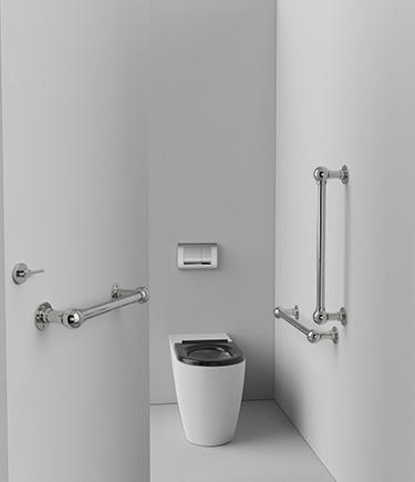Ball Jointed Stainless Ambulant Toilet Cubicle Pack (723CS)