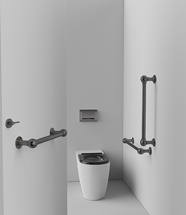 Black Chrome Ball Joint Doc M Ambulant Toilet Pack (723CBC)