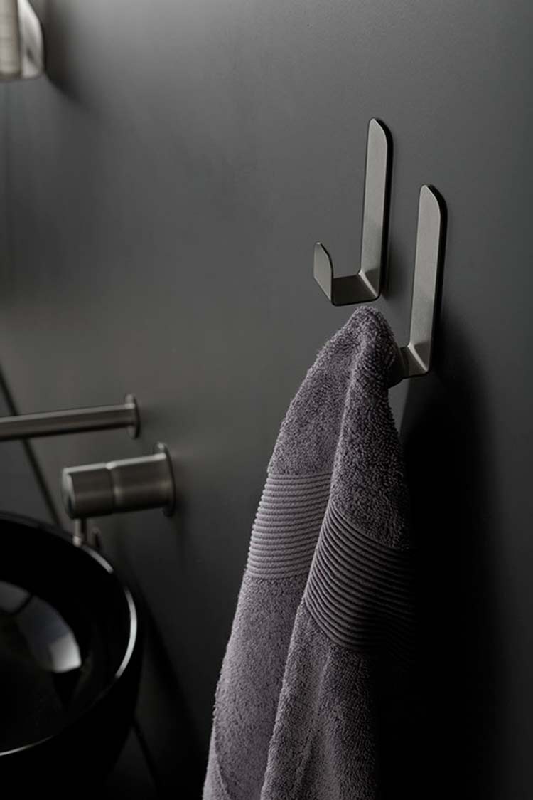 Robe & Towel Hooks - Black Chrome Bathroom Accessories