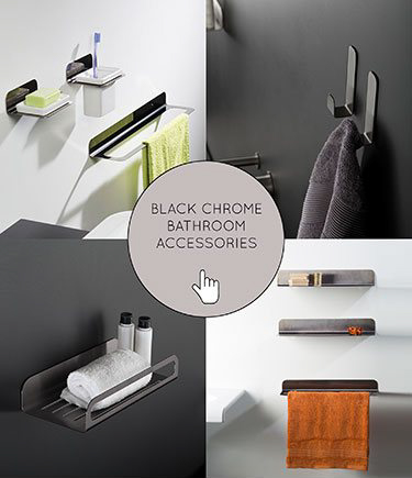 Mia Black Chrome Bathroom Accessories