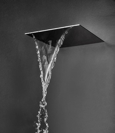 Cascade Black Chrome Waterfall Shower Head (75GBC)