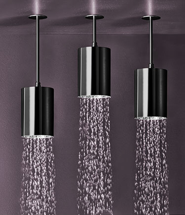 Chalice Black Chrome Ceiling Mounted Shower Head (75ABC)