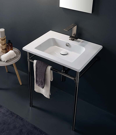 Black Chrome Classic Joint Designer Single Washstand (CW2BC)