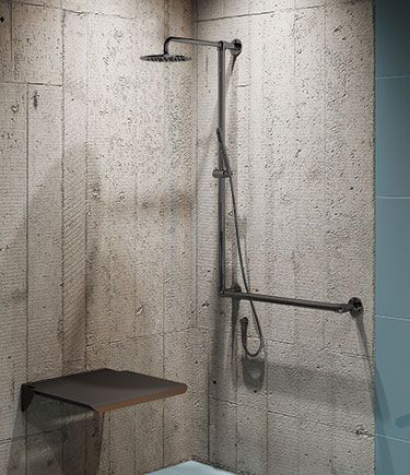 Black Chrome Classic Jointed Dual Shower Support Column (169BC)